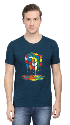 Melting Rubik’s Cube Graphic T-Shirt