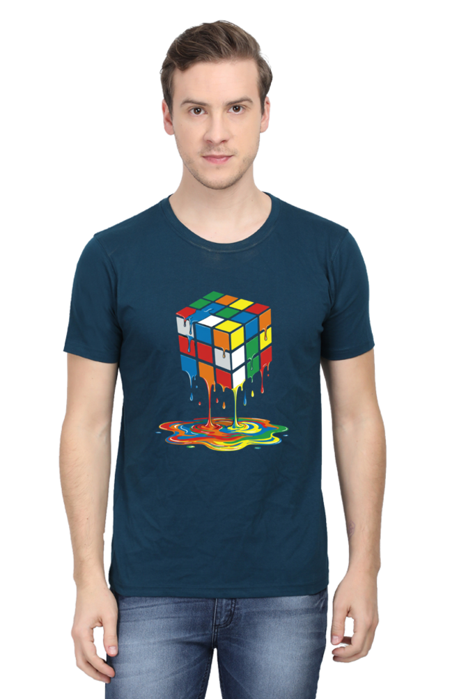 Melting Rubik’s Cube Graphic T-Shirt